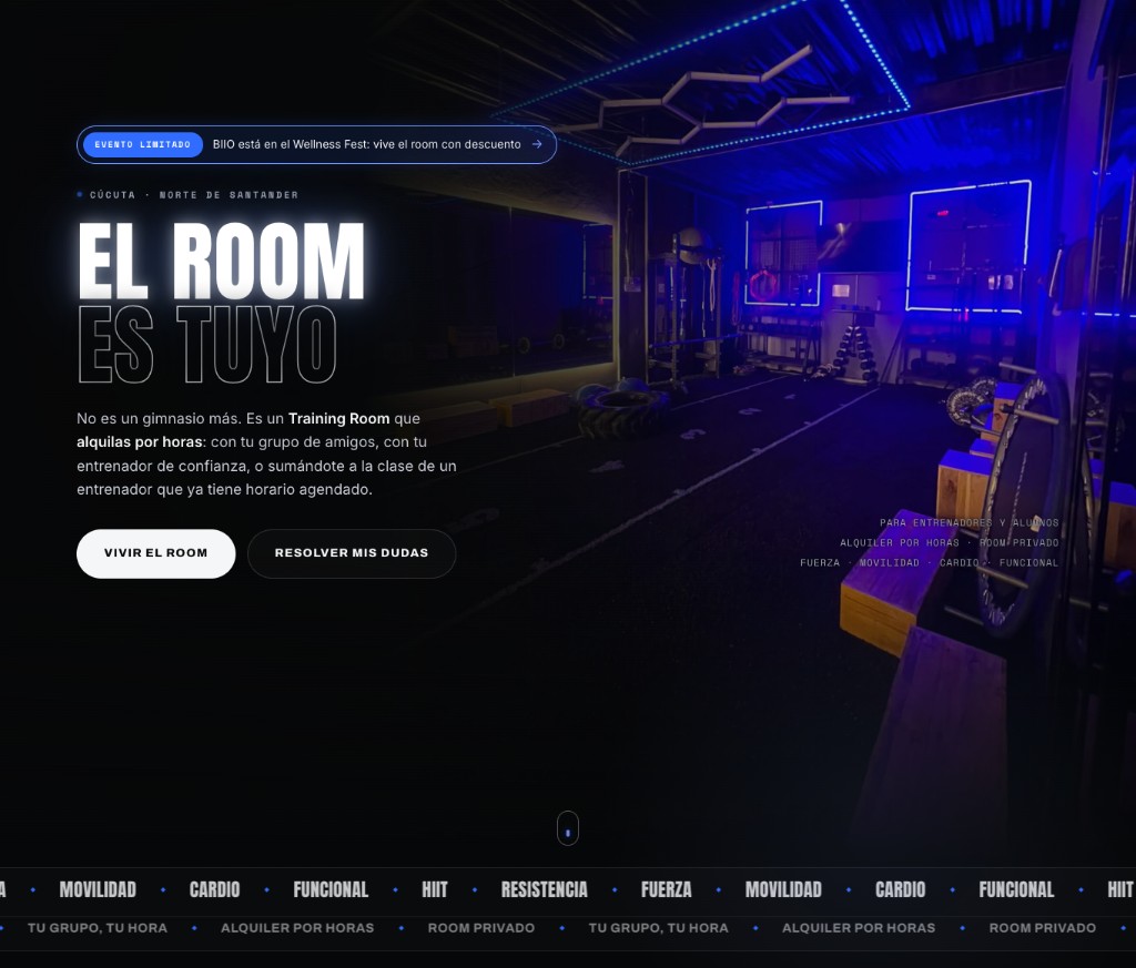 Above-the-fold screenshot of biioroom.com